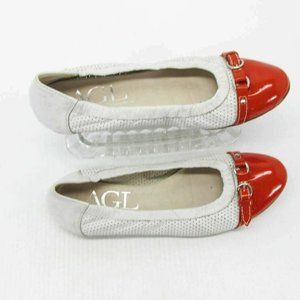 AGL Women Shoe Icon Ballet Size 10M EUR 41 Perf Cap Toe Flat Pre Owned yq